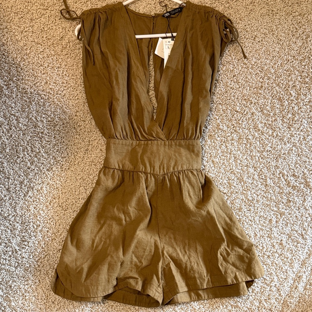 Olive Green Romper Jumpsuit - Women
